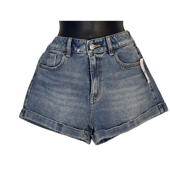 PacSun Pants - PacSun Womens Mom High-Waisted Denim Shorts Size 28 Light Wash